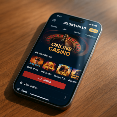 SkyHills Casino - Mobile Ansicht - Responsive Design für österreichische Spieler unterwegs